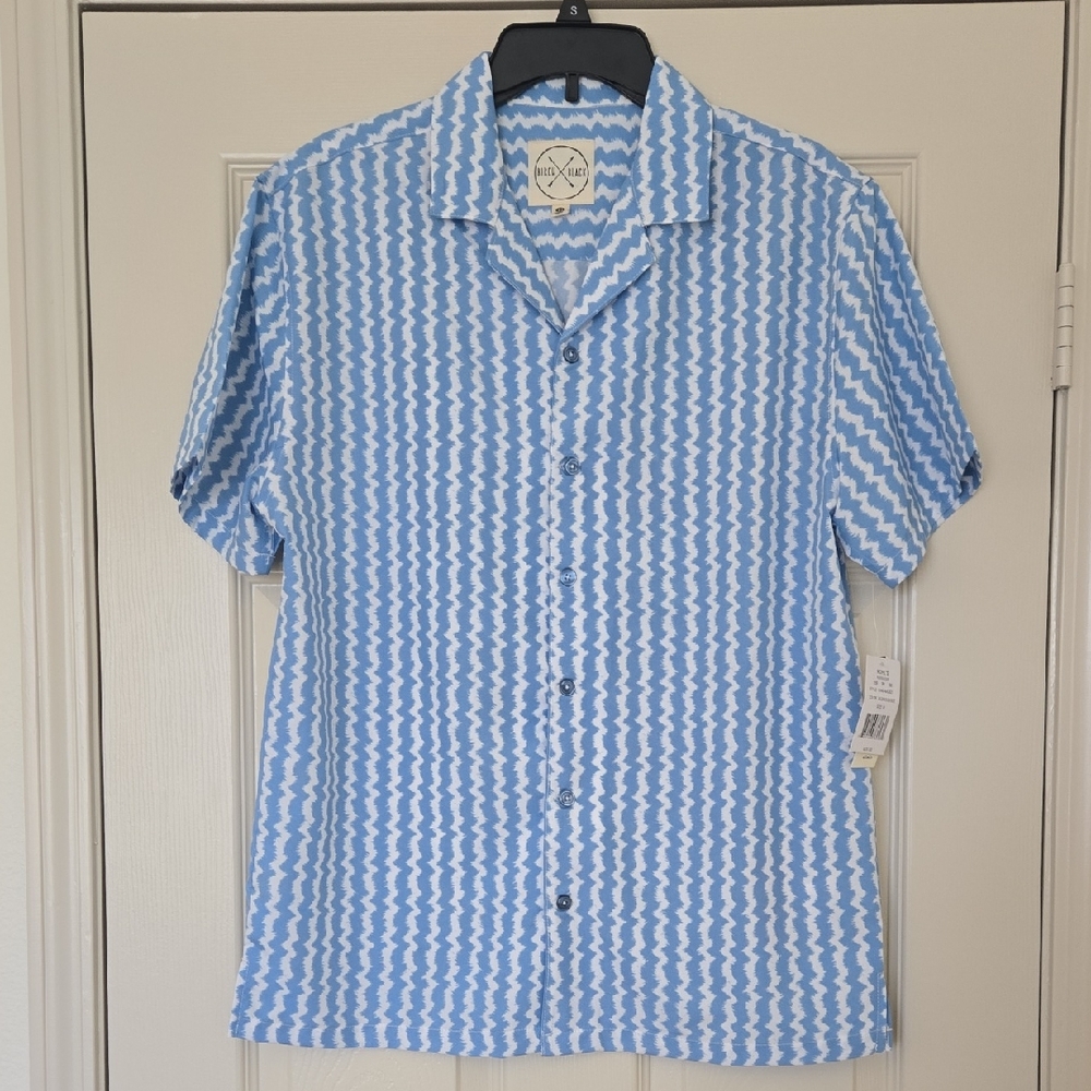 Vineyard Vines Light Blue and White Zigzag Men's Shirt